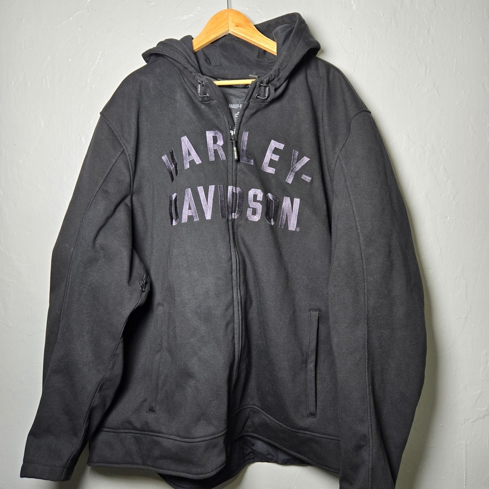 Harley-Davidson Hooded Riding Coat Black Moto Gorpcore Utility 4XL
